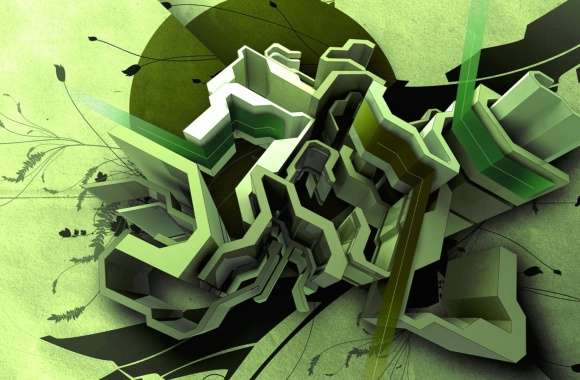 CGI 3D Green Abstract Artistic wallpapers hd quality