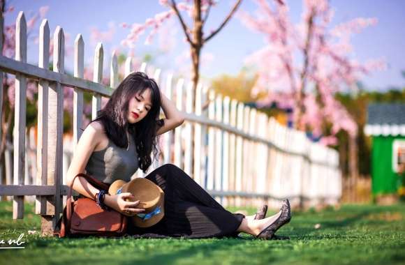 Charming Asian Woman in Spring -