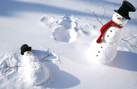 Charming Snowman Scene -