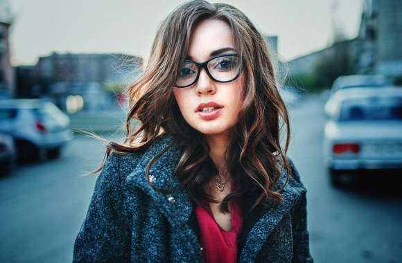 Chic Brunette with Glasses -