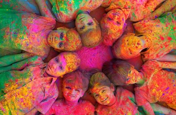 Child Colors Psychedelic Holiday Holi