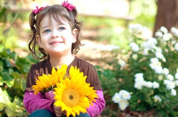 Child with Sunflowers