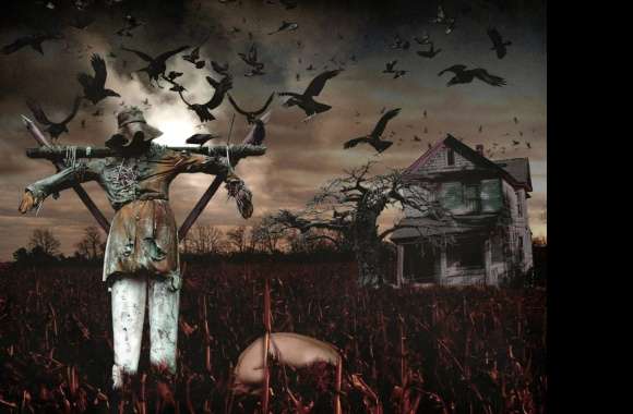 Chilling Scarecrow of a Dark Landscape wallpapers hd quality