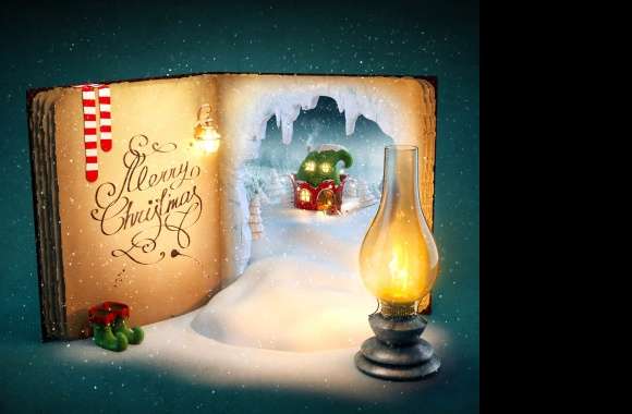 Christmas Magic Lantern & Book wallpapers hd quality