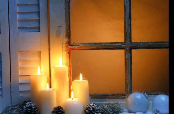 Christmas Ornaments Candle Window Holiday Christmas wallpapers hd quality