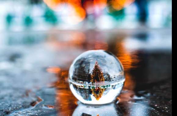 Christmas Tree Globe Blur Photography Reflection