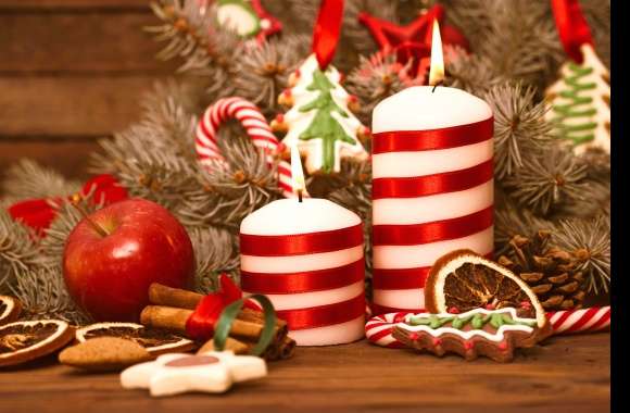 Cinnamon Apple Candle Cookie Gingerbread Candy Cane Christmas Ornaments Holiday Christmas
