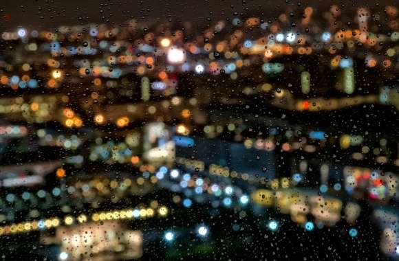 City Lights Through Rainy Windows