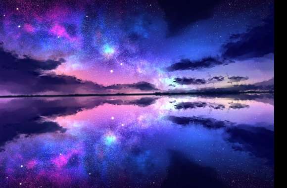 Cloud Milky Way Star Ocean Night Nature Artistic Reflection