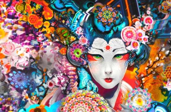 Colorful Artistic Geisha wallpapers hd quality