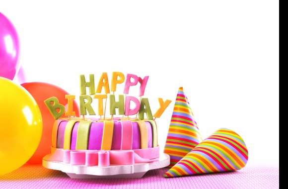 Colorful Balloon Cake Holiday Birthday