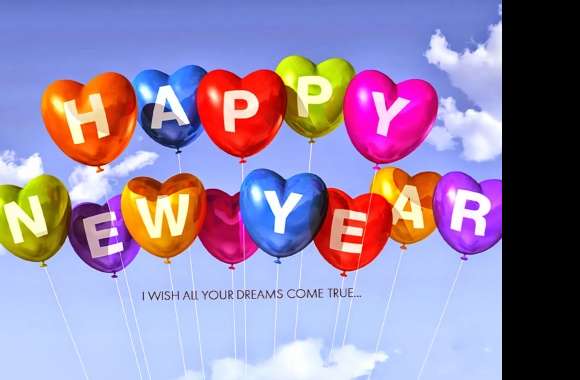 Colorful Balloon Happy New Year Holiday New Year