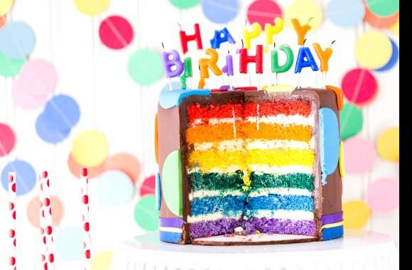 Colorful Birthday Bliss A HD Celebration Cake