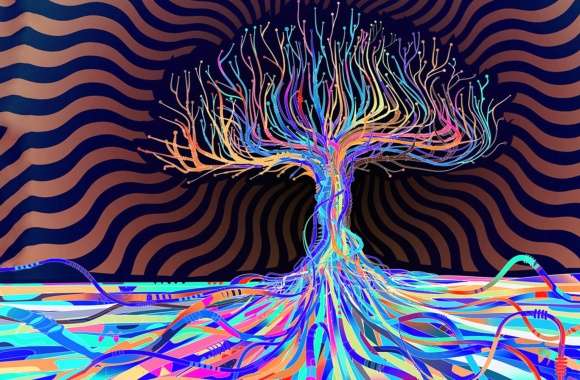 Colorful Colors Artistic Tree