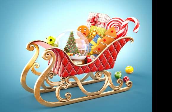 Colorful Decoration Sleigh Holiday Christmas