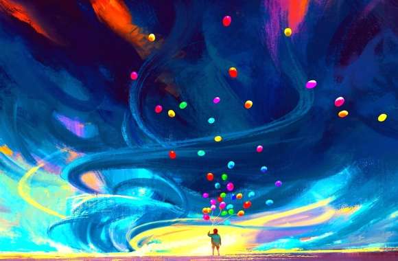 Colorful Dreams Artistic Sky Balloon wallpapers hd quality