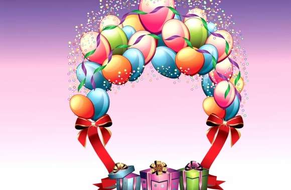 Colorful Gift Balloon Holiday Birthday wallpapers hd quality
