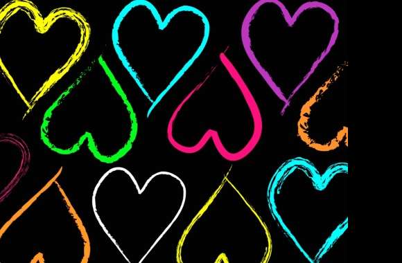 Colorful Hearts Love