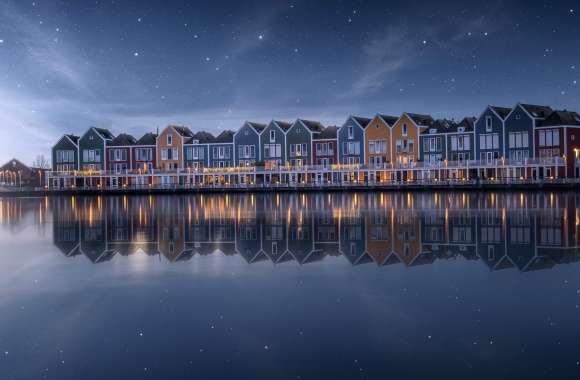 Colorful Lakeside Houses