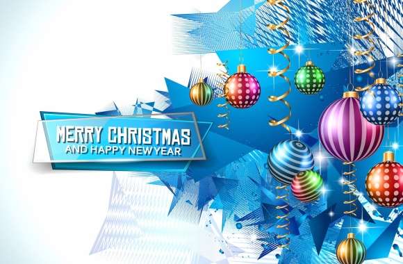 Colorful Merry Christmas Blue Christmas Ornaments Holiday Christmas