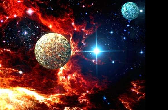 Colorful Nebula A Sci-Fi of Stars and Planets