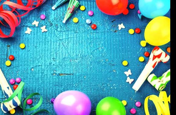 Colorful Party Balloon Holiday Birthday