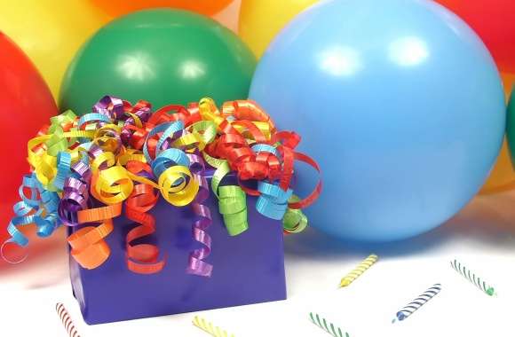 Colorful Ribbon Satin Balloon Holiday Birthday