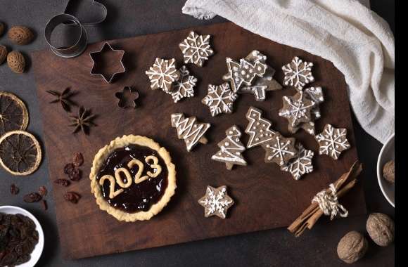 Cookie Holiday New Year 2023 wallpapers hd quality