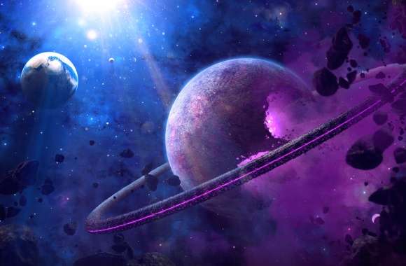 Cosmic Cataclysm HD Space Fantasy Wallpaper