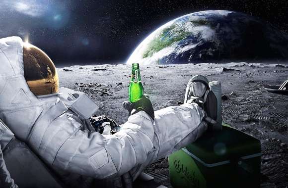 Cosmic Cheers Sci-Fi Beer Astronaut wallpapers hd quality