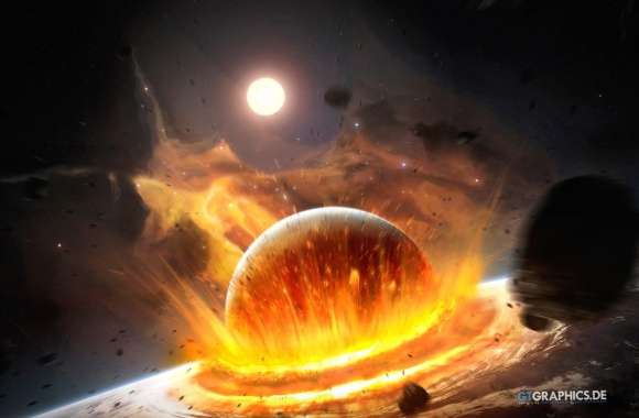 Cosmic Collision of Asteroid Explosions and Planetary Mayhem