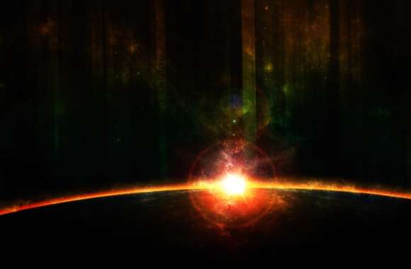 Cosmic Dawn A Stunning HD Sci-Fi Planetscape Wallpaper