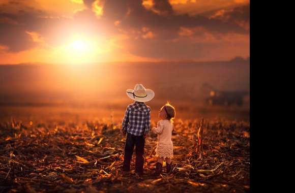 Cowboy Nature Landscape Countryside Sunset Photography Child