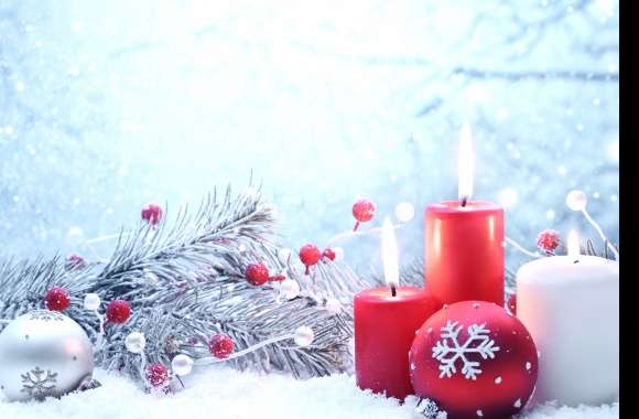 Cozy Christmas Candles HD Holiday Wallpaper