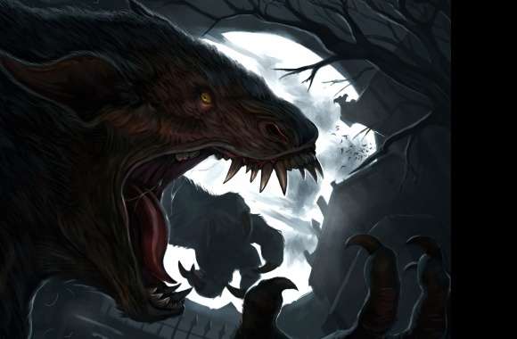 Creature Moon Night Dark Werewolf wallpapers hd quality