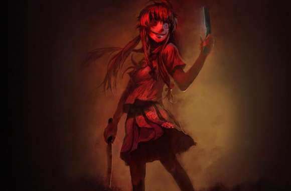 Creepy Red Yuno Gasai wallpapers hd quality