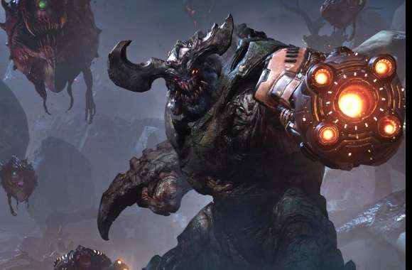 Cyberdemon (Doom) Horns Dark Weapon Creature Warrior Video Game Doom (2016) wallpapers hd quality