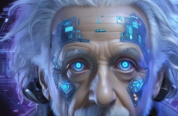 Cyberpunk Albert Einstein