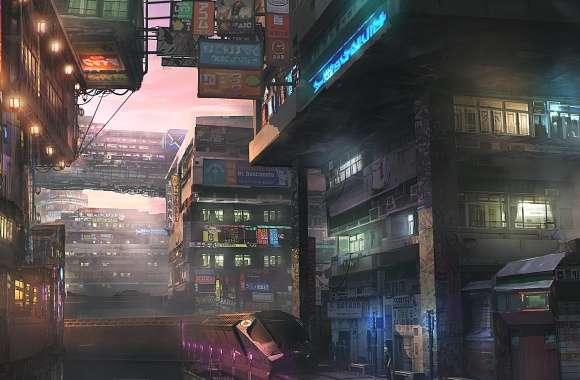 Cyberpunk Train City - Futuristic wallpapers hd quality