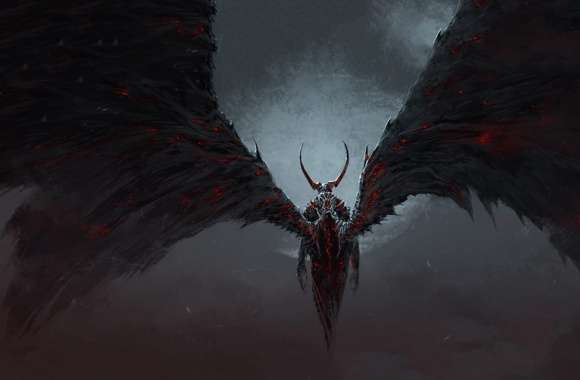 Dark Demon with Wings and Horns wallpapers hd quality