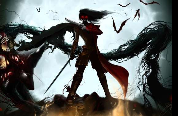 Dark Gothic Warrior - HD Hellsing Anime Wallpaper wallpapers hd quality