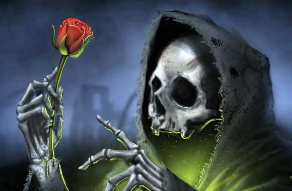 Dark Grim Reaper with Rose -