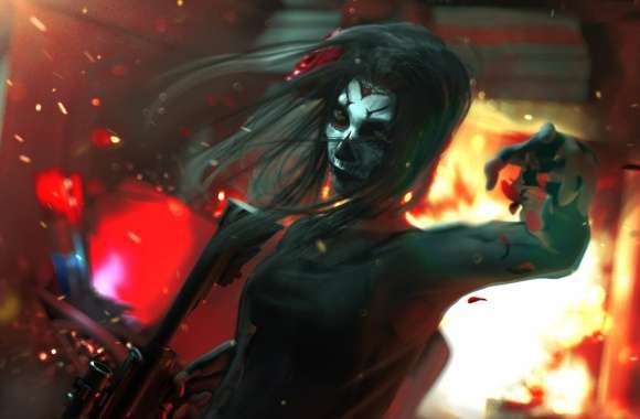 Dark Warrior Sci-Fi with Girls, Guns, and Sugar Skull Makeup