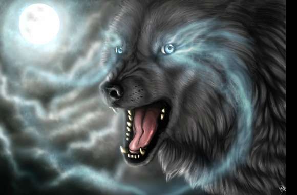 Dark Wolf A Howl Under the Moonlight wallpapers hd quality