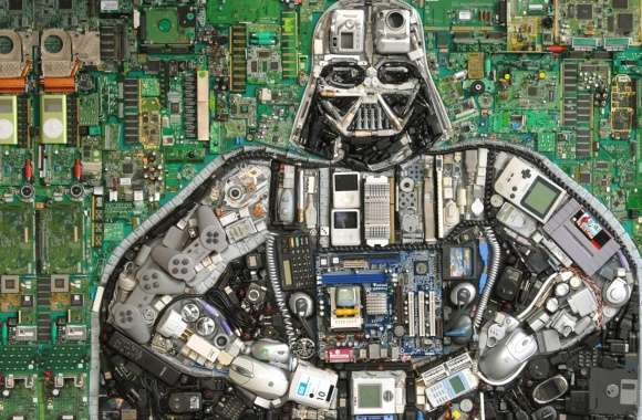 Darth Vader in a Sci-Fi Tech World