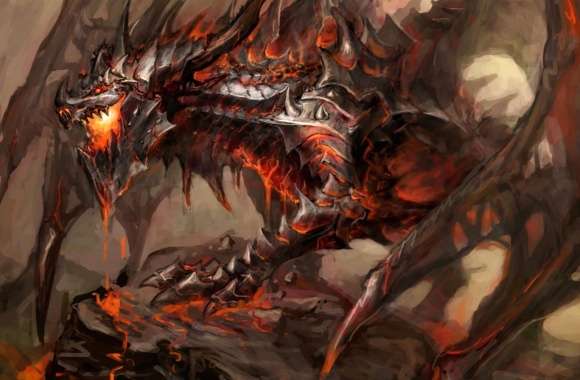 Deathwing (World Of Warcraft) Dragon Fantasy Dark Video Game World Of Warcraft wallpapers hd quality