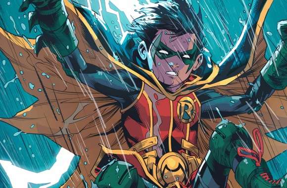 Dynamic Damian Wayne in Rain -