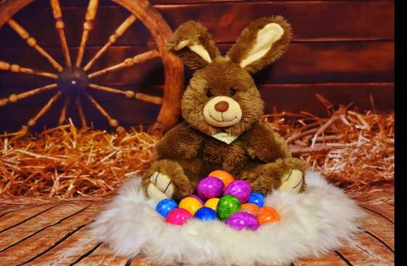 Easter Egg Still Life Rabbit Bunny Stuffed Animal Holiday Easter