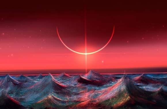 Eclipse Over Waves