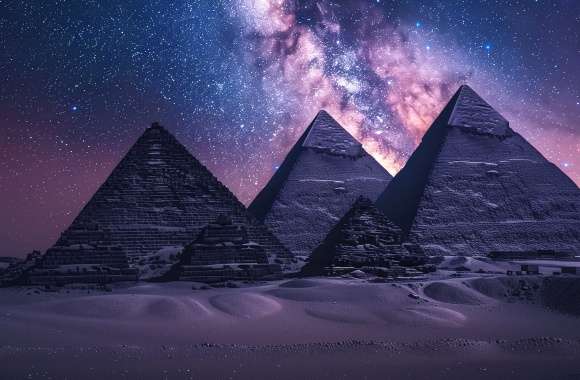 Egyptian Pyramids Milky Way